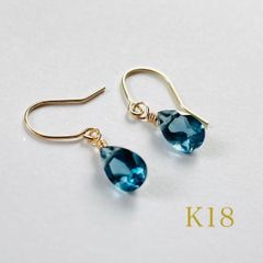 K18YG 18金イエローゴールド ターコイズチェーンピアス 計1.0ct - メルカリ