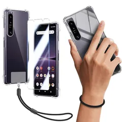 対応 Xperia 1 IV SO-51C SOG06 ケース クリア ケース Xperia1 IV カバー TPU 保護ケース カバー背面 + Xperia 1 IV ガラスフィルム Xperia 1IV フィルム 日本旭硝子製 フィルム XperiaSO-