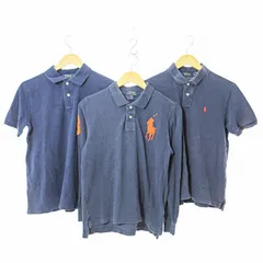 ポロ ラルフローレン POLO RALPH LAUREN キッズ ポロシャツ カットソー 半袖 長袖 3点 3着 セット おまとめ ロゴ刺繍 L(14-16) 紺 ネイビー 0612