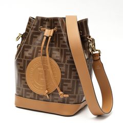 フェンディ / FENDI　モン トレゾール / バケットバッグ　8BT298　コーティングキャンバス/レザー　ブラウン 【中古】 商品番号 K-158283