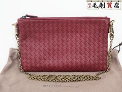 BOTTEGA VENETA ボッテガヴェネタ 510282 イントレチャート チェーンウォレット ショルダーバッグ レザー ボルドー 極上美品 バッグ