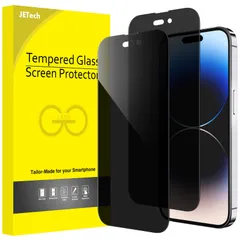 JEDirect iPhone14Pro 6.1インチ用 プライバシーフィルム 全面保護 覗き見防止 強化ガラスフィルム 隅々までカバー ケースに干渉なし 2枚セット