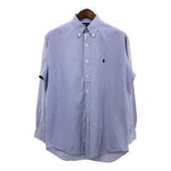 Polo by Ralph Lauren ポロ ラルフローレン BLAKE ボタンダウン 長袖シャツ チェック ブルー (メンズ M) 中古 古着 Q7155