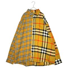 Gosha Rubchinskiy × BURBERRY(ゴーシャラブチンスキー × バーバリー) 2018 Nova check switching oversize flannel shirt ノバチェック 切替 オーバーサイズ ネル シャツのサムネイル