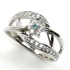 Pt900プラチナ リング・指輪 パライバトルマリン ダイヤモンド0.26ct 11号 4.8g レディース 中古