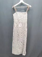 ◇ apres jour サイドファスナー チェック柄 バスト部分ゴム ロング ワンピース サイズM ブラウン系 レディース E  【1309250021834】