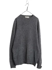 【お得なクーポン配布中!】 80s イギリス製 エルエルビーン ニット セーター メンズ L 古着 ヴィンテージ ウール 長袖ニット クルーネック 無地 チャコールグレー 薄手