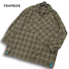 FRAPBOIS フラボア 秋冬★ チェック柄 オーバーサイズ スター デザイン ネル シャツ ジャケット Sz.2 メンズ