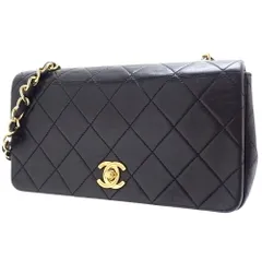 CHANEL(シャネル) マトラッセ ココマーク チェーンショルダーバッグ ショルダーバッグ 肩掛け 斜め掛け フルフラップ ミニマトラッセ ラムスキン ブラック黒 ゴールド金具 レディース 40802089409【中古】【アラモード】