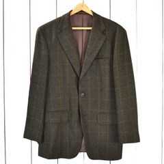 5TA013】ポールスミス LONDON 伊製ロロピアーナ生地 3つボタン シングル 段返り ジャケット M カーキ ウインドペン FH-HK-28594【中古】【メンズビジネス】202501