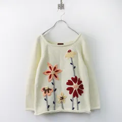 オールドイングランド OLD ENGLAND フラワー刺繍入り ニットプルオーバー 36/アイボリー トップス セーター【2400013831055】のサムネイル