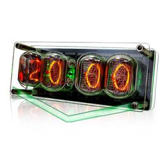 QuiExact ニキシー管時計 発光管時計 レトロモダン 置き時計 デジタル 七色 LED ビンテージ ヴィンテージ時計 クロック おしゃれ USB 装飾 ファッション プレゼント