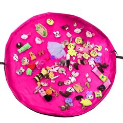 【特価商品】お片付け簡単 玩具収納袋 収納用品（ホットピンク） 折り畳み式 直径150cm 大容量 子どもプレイマット おもちゃ収納バッグ サムコス