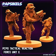 Papsikels Miniatures | PCPD TACTICAL REACTION FORCE UNIT E 32mm | 3Dプリント ミニチュア TRPG サイバーパンク SF