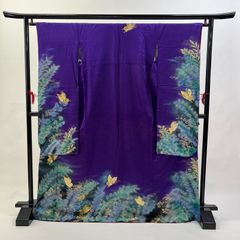 中振袖 振袖 正絹 中古品 紫 紫色  3S395 HACY645
