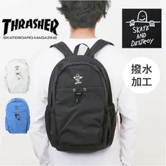 ☆ THRASHER スラッシャー ナイロンリュック THRASHER スラッシャー リュック THR-306 マークゴンザレス リュックサック バックパック デイパック メンズ レディース ブランド A4 大容量 通学 通勤 撥水 シンプル