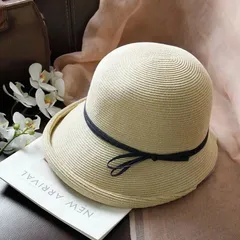 麦わら帽 帽子 レディース つば広 麦わら ペーパーハット ハット 夏 ストローハット バイザーハット リボン 折りたたみ バケットハット