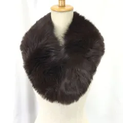 毛皮/フォックス?ファーティペット/マフラー【幅5-9cm/全長80cm/濃茶/dark brown】クリップ留め/成人式/和装/洋装/tippet◆cCM96<sale>