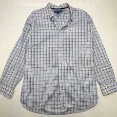TOMMY HILFIGER トミーヒルフィガー 長袖コットンシャツ ボタンダウン 00`s MAURITIUS メンズ ホワイト ブルー ピンク
