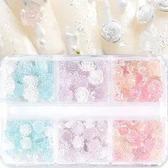 Liberte555 ネイルパーツ ネイルシール 薔薇 バラ 花 可愛い 花輪 装飾 ガーランド(マルチカラー)