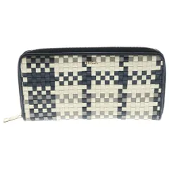 FURLA (フルラ) ラウンドファスナー 長財布 クリーム×ブラック レザー ロングウォレット