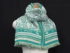 ■新品■未使用■ ETRO エトロ コットン100％ フラワー 花柄 フリンジ バスタオル ビーチタオル レディース ブルー系×グレー系 BF6820 のサムネイル