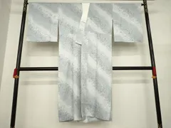 平和屋着物●長襦袢　無双仕立て　雪輪枝花文　暈し染め　正絹　逸品　AAAY9043ck