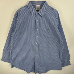 古着 ブルックスブラザーズ Brooks Brothers 長袖シャツ TRADITIONAL FIT 胸ポケ ボタンシャツ XL  ブルー系 ストライプ メンズ