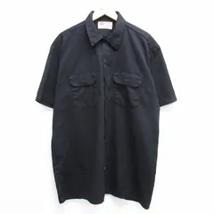XL/古着 ディッキーズ Dickies 半袖 ワーク シャツ メンズ 00s 大きいサイズ ロング丈 黒 ブラック 25apr26 中古 トップス