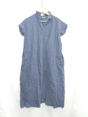 ◇ ⊂ SM2 サマンサ モスモス スキッパーカラー 半袖 ロング ワンピース サイズF ネイビー レディース E  【1502030023732】