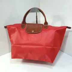 ロンシャン Longchamp プリアージュ ナイロン レザー 折り畳み 手提げ ハンドバッグ トートバッグ バッグインバッグ M レッド 4124229e20250312
