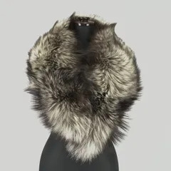 タグ付新古品★SAGA FOX★シルバーフォックス/毛皮ティペット/マフラー/ストール【96×15/brown×white】Scarf◆XCM38