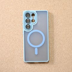 Galaxy s25 ultra用　スマホケース(グレー・マットホワイト）