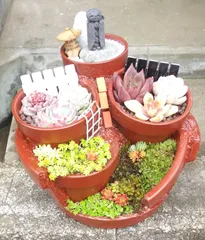 素焼きのような丸形鉢 台座付き 202410_imgp2477.jpg