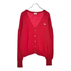 LACOSTE ラコステ ウールニット カーディガン レッド(メンズ 7)中古 古着 V4568