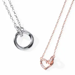 ★即日発送★felicitations ペアネックレス カップル プレゼント ステンレス ジュエリー ネックレス メンズ レディース BR-J069 ハート (MSW&LPW)