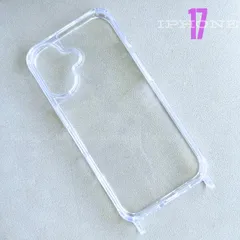 ストラップ用 iPhone17 ストラップホール付き クリア スマホ ケース 取り外し可能 落下防止 ショルダー クロスボディ iPhone 透明 スマホ ケース スマホケース KASUGAR No.110