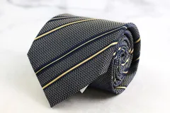 バナナリパブリック ブランド ネクタイ ストライプ柄 ドット シルク PO メンズ ネイビー Banana Republic 【中古】