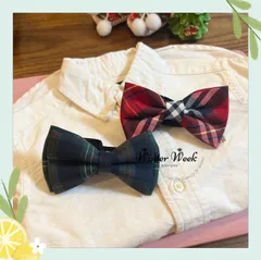 kdc3 チェック　キッズ 蝶ネクタイ ネクタイ 入学式 卒園式 キッズ フォーマル 結婚式 発表会 演奏会 スーツ 披露宴 パーティー  クリスマス　秋冬コーデ　チェック蝶ネクタイ 七五三 ベビー ジュニア 子供用 ゴムひも簡単 装着 男の子 柄 無地