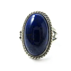 美品◎レア希少 GEORG JENSEN ジョージ ジェンセン 17 ラピスラズリ×925 リング／指輪 ブルー×シルバー 15号 重量：7.5ｇ 箱付きのサムネイル