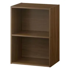 【特価商品】木目調 棚 マルチラック 本棚 幅42×奥行29.1×高さ59.4cm 収納ボックス A4対応 2段 ウォールナット カラーボックス ぼん家具
