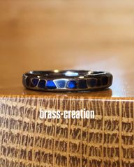 titanium ring bule rock 青に輝く岩リング