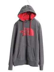 【お得なクーポン配布中!】 ノースフェイス プリント スウェット フード パーカー メンズ S / The North Face 裏起毛 トレーナー プルオーバー アウトドア ツートン 灰