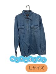 Wrangler　長袖デニムシャツ　メンズ　使用感の味　色合いがいい　胸ポケット　U-403