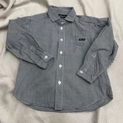 COMME CA ISM コムサイズム　男の子　キッズ　白黒　チェックシャツ　長袖　100cm