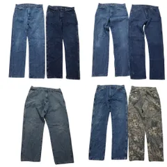 古着卸 まとめ売り Wrangler ラングラー デニム パンツ 7枚セット (メンズ W36 /W35 ) インディゴブルー リアルツリー柄 中古 古着 NA5872