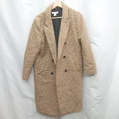 ◇ ⊆ H＆M 千鳥格子柄 長袖 コート サイズUS10P ベージュ系 レディース E  【1505220003927】