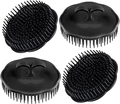 NOELAMOUR シャンプーブラシ 頭皮ブラシ 洗髪ブラシ 頭皮ケア 4個セット ブラック