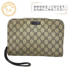 【５％OFF フォロワークーポン！！】GUCCI グッチ 201755 GGスプリーム セカンドバッグ バッグ カバン ブランド クラッチバッグ メンズ レディース ベージュ レディース おすすめ 人気