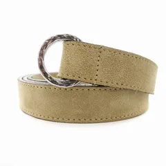 LARDINI★新品 ラルディーニ ベージュスウェードのリングベルト おそらくリバーシブル 80～95cm程度 巾着ケース付き